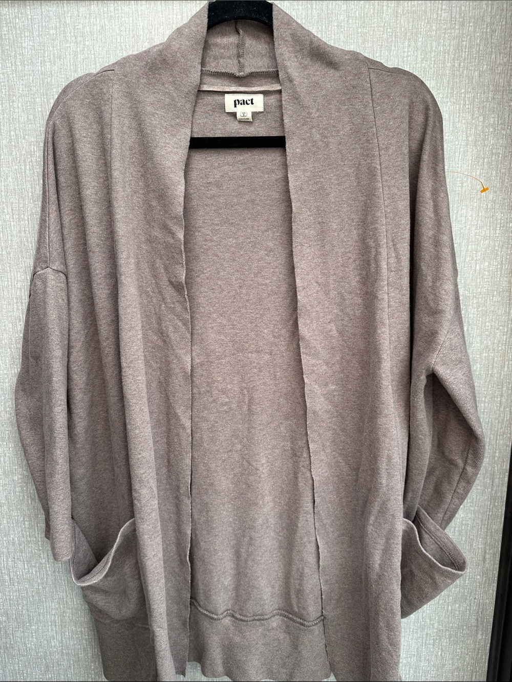 Pact Women's Open-Front Cardigan - Taupe Brown